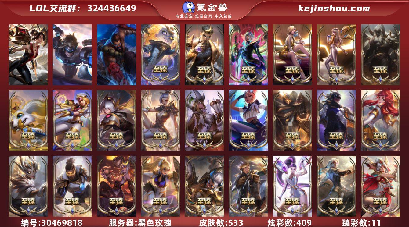 t33734【黑色玫瑰】殿堂传奇卡莎 原皮...