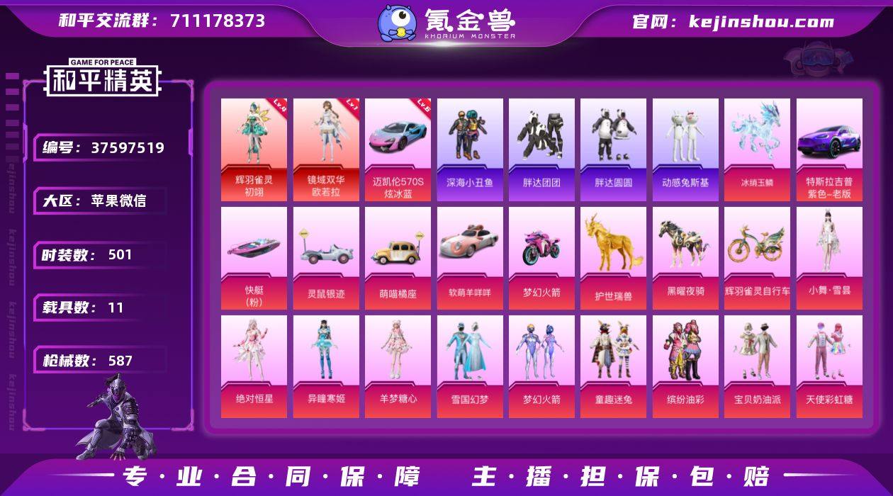 实名: 可修改 时装数: 501 载具数:...