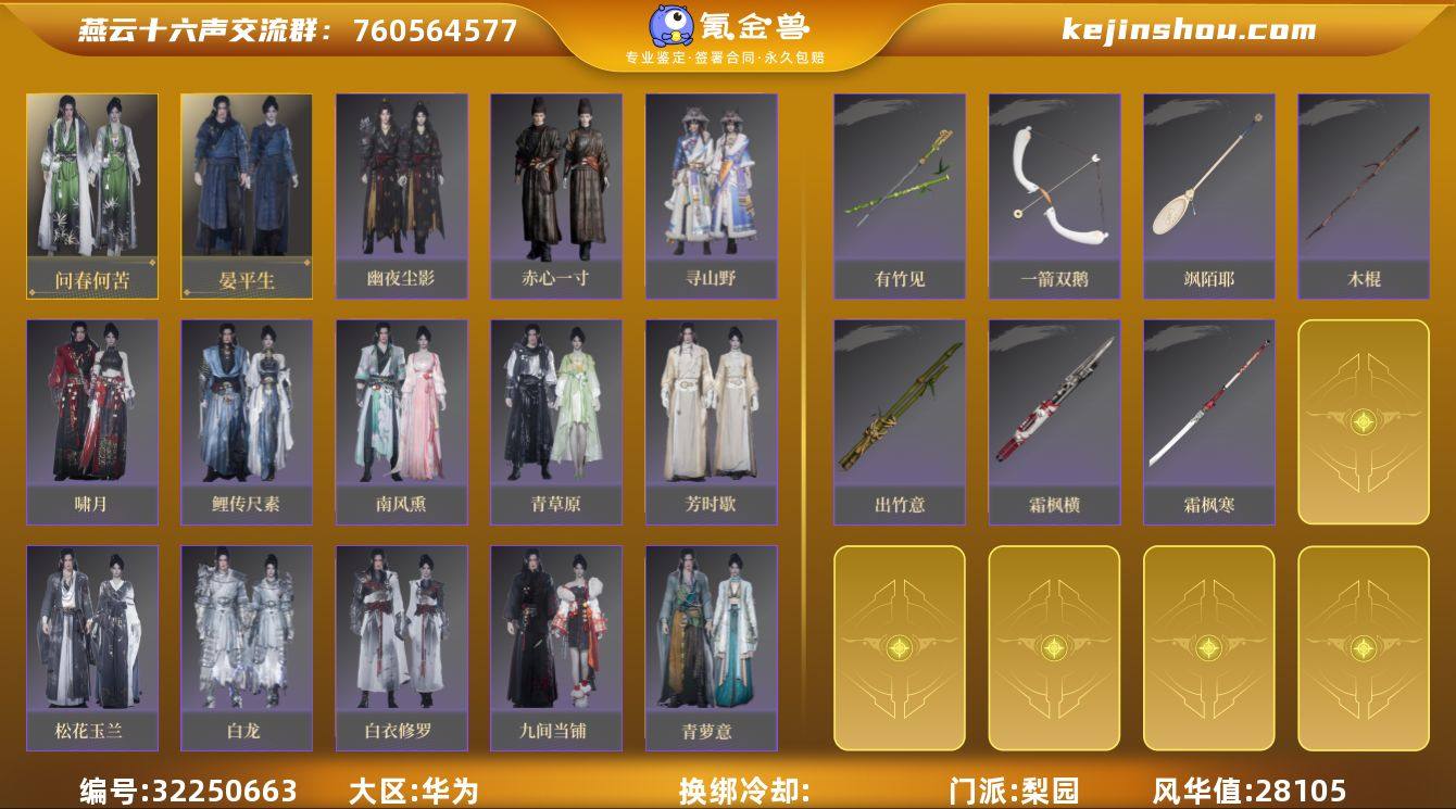 已用八音窍数量:2 风华值:28105 问...