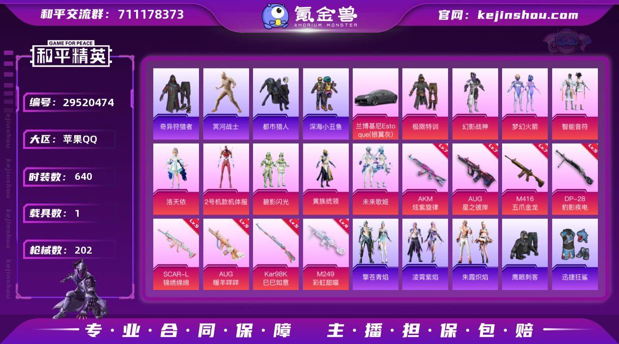 9粉装 8特效枪 1载具 11印记 可二次...