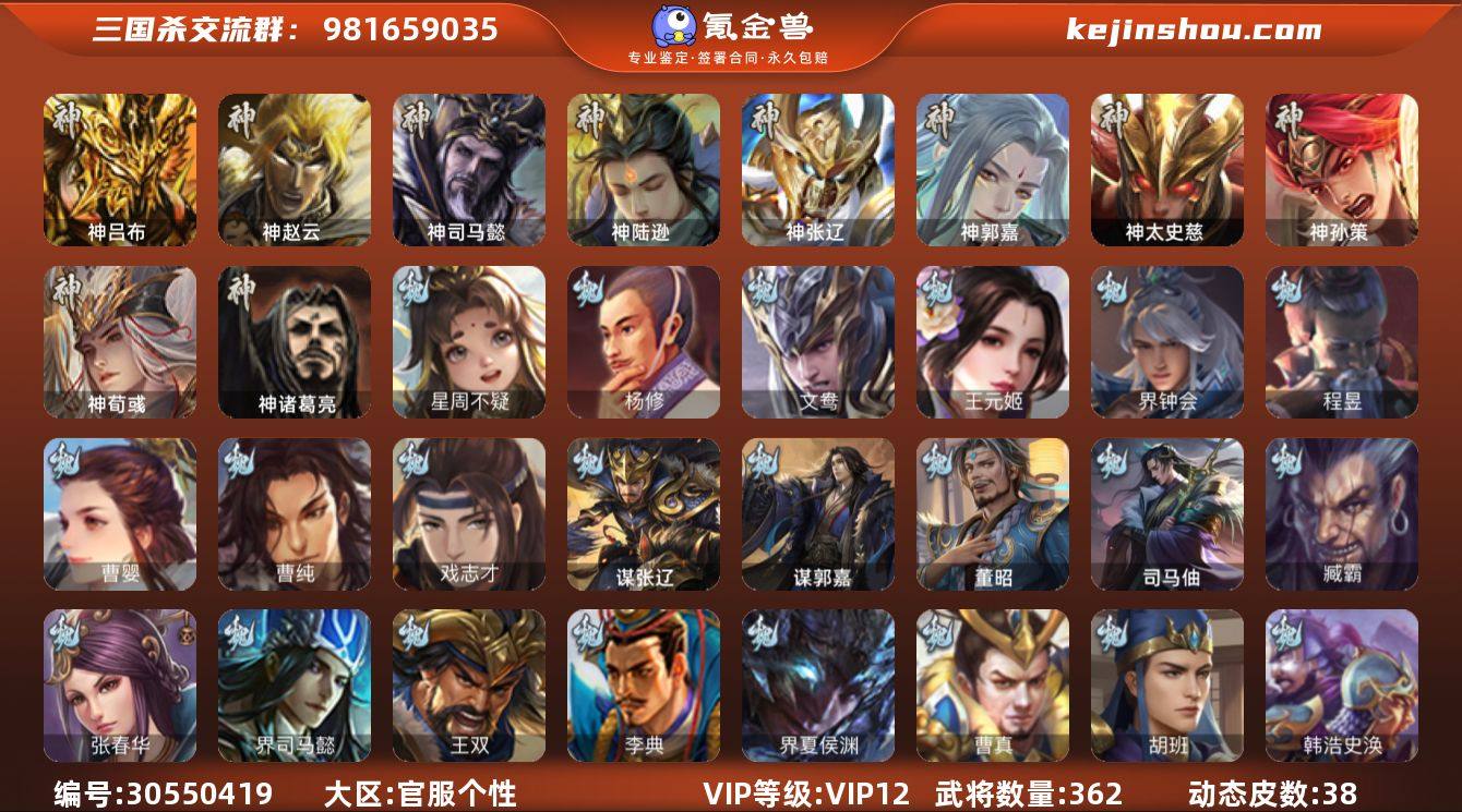 官阶:大将军；VIP等级:VIP12；史诗...