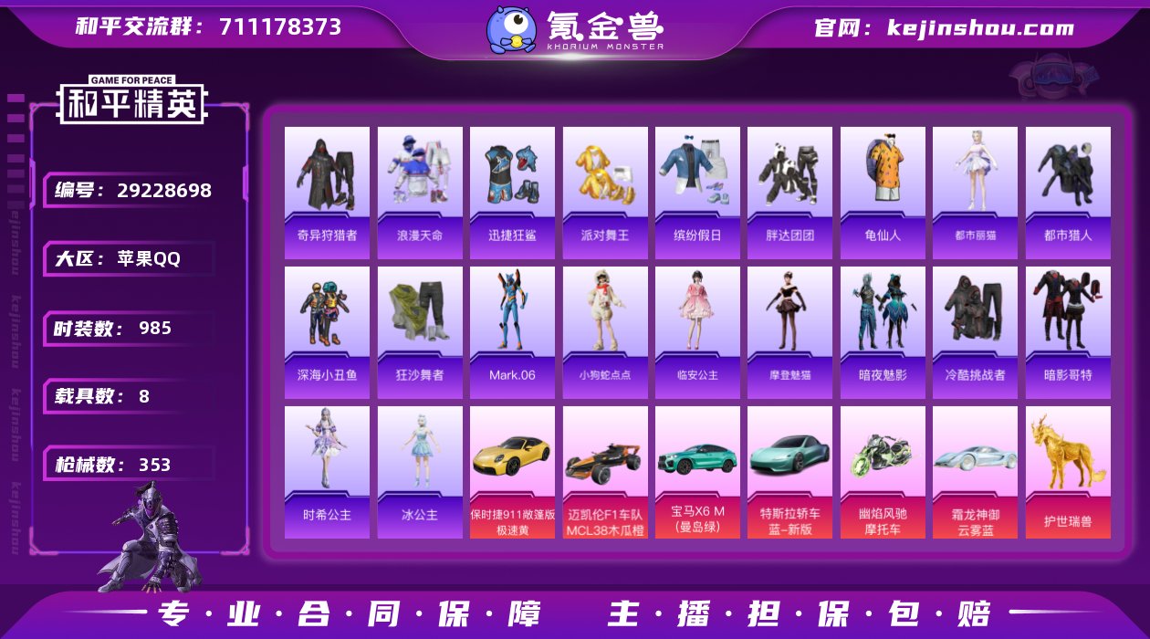 热力值:124120 载具数:8 时装数:...