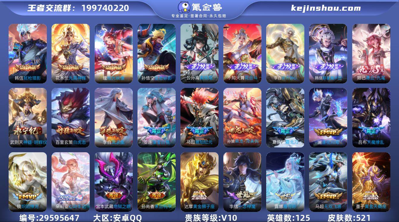 安卓Q-V10-最强王者段位-125英雄-...