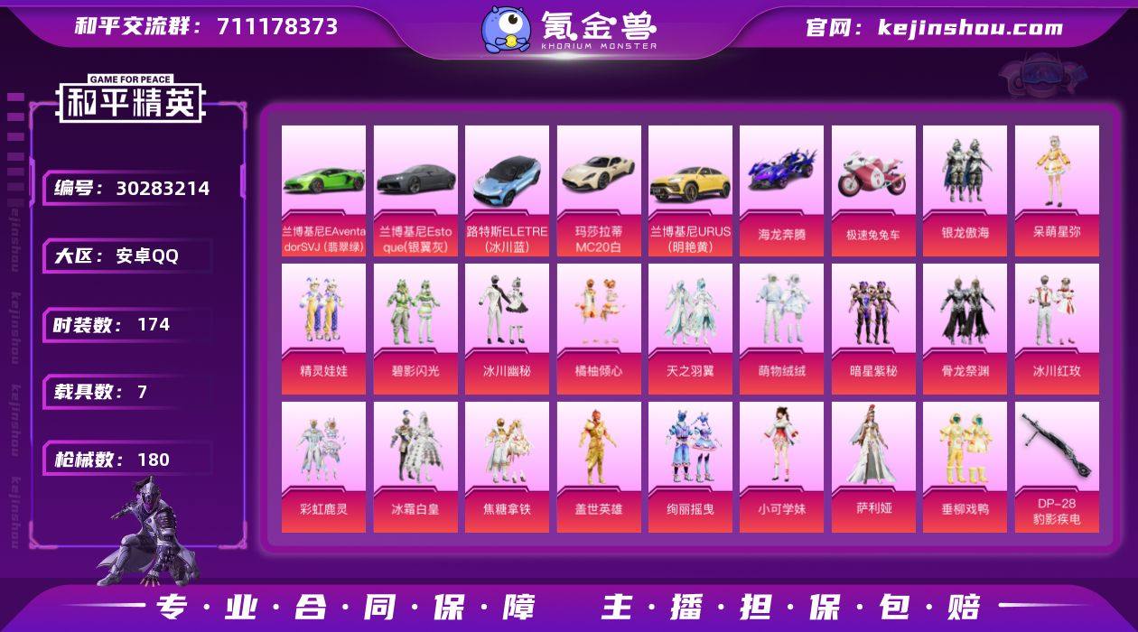 174套装/枪械7/载具7/战备70/王牌...