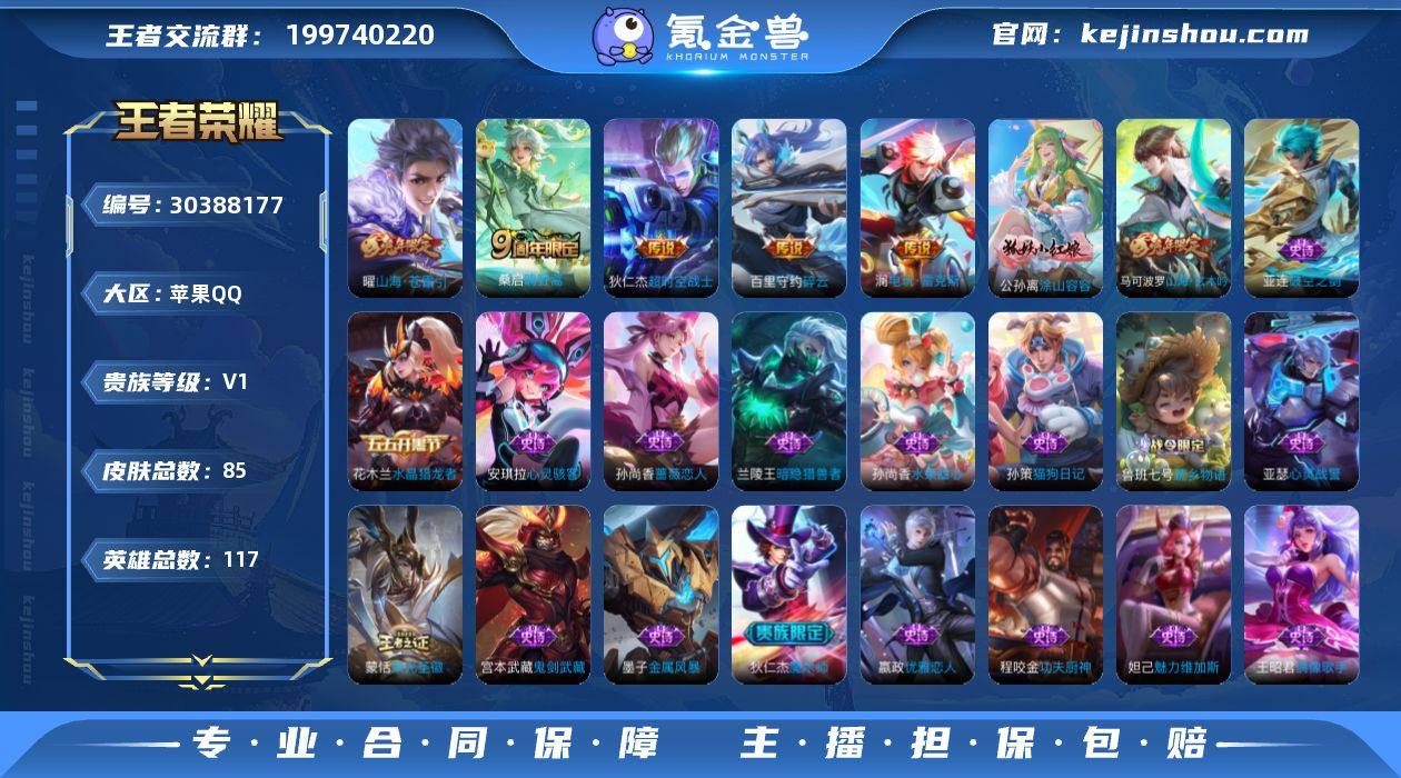 苹果Q-V0-最强王者段位-117英雄-8...