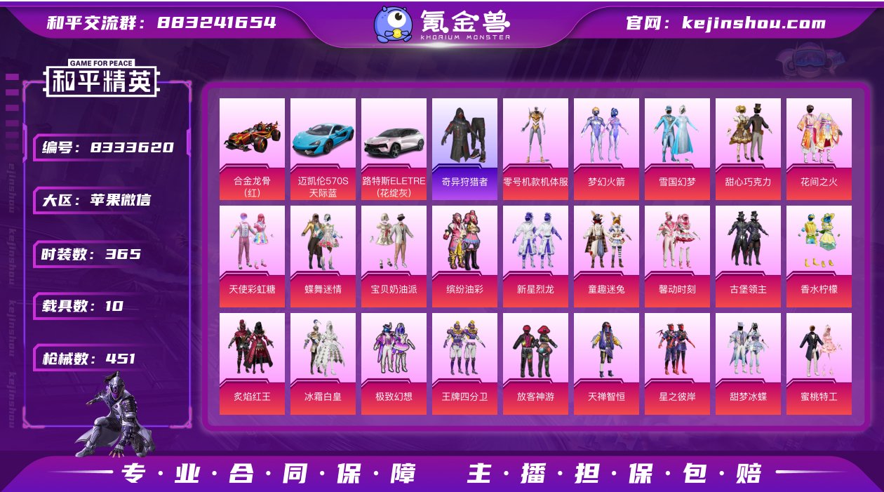 实名: 可修改 时装数: 365 载具数:...