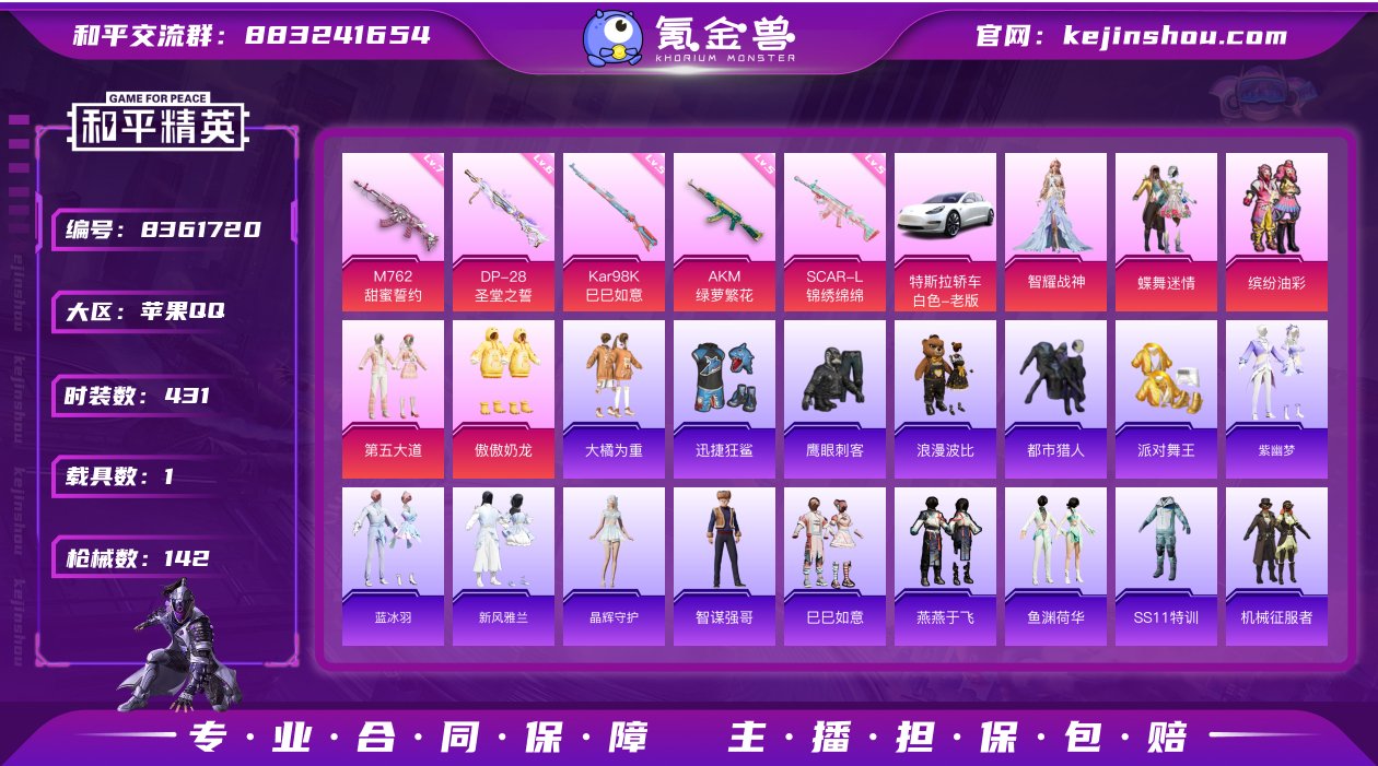 实名: 可修改 时装数: 431 载具数:...