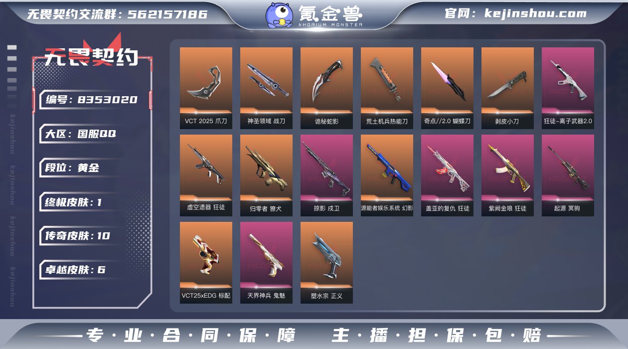 实名: 可修改 皮肤资产价值: 25830...