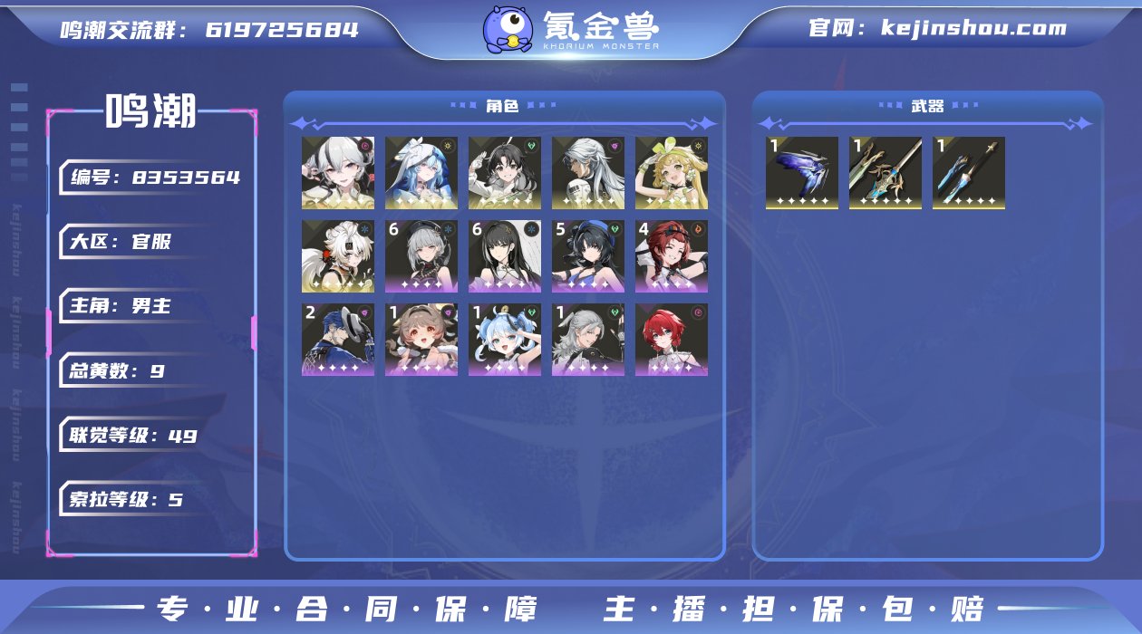 总黄数: 9 联觉等级: 49 拥有五星共...