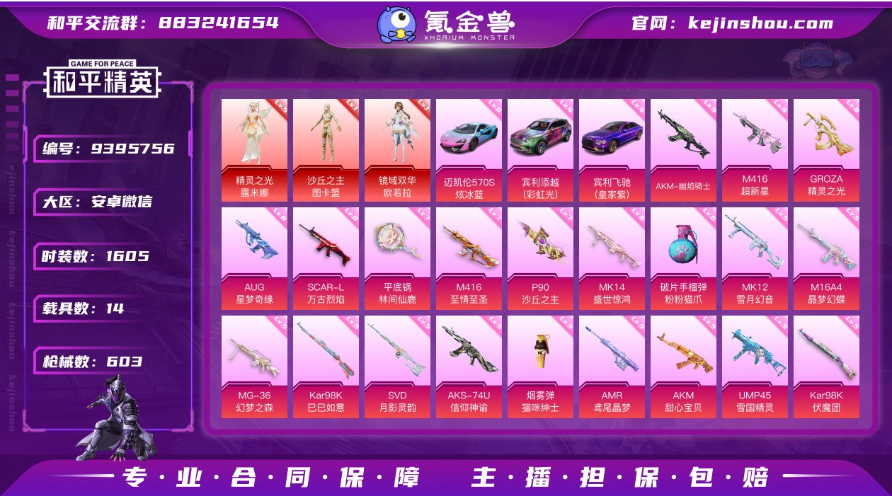 实名: 可修改 时装数: 1605 载具数...
