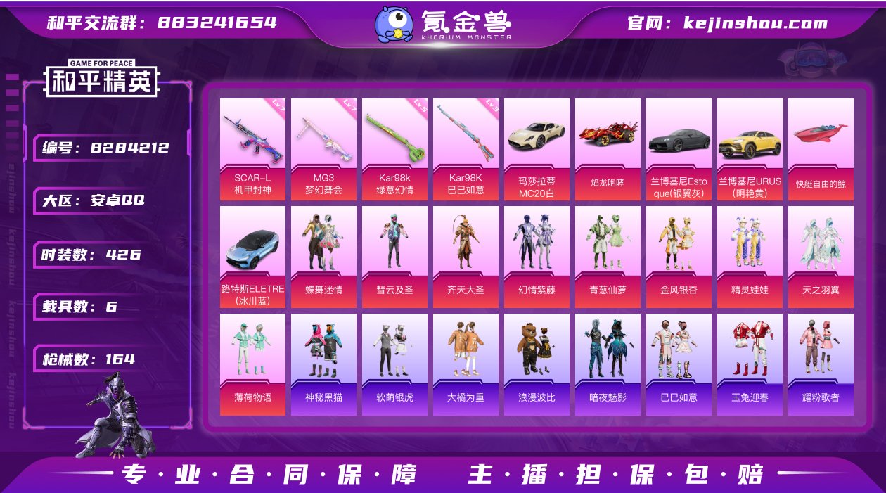 实名: 可修改 时装数: 426 载具数:...