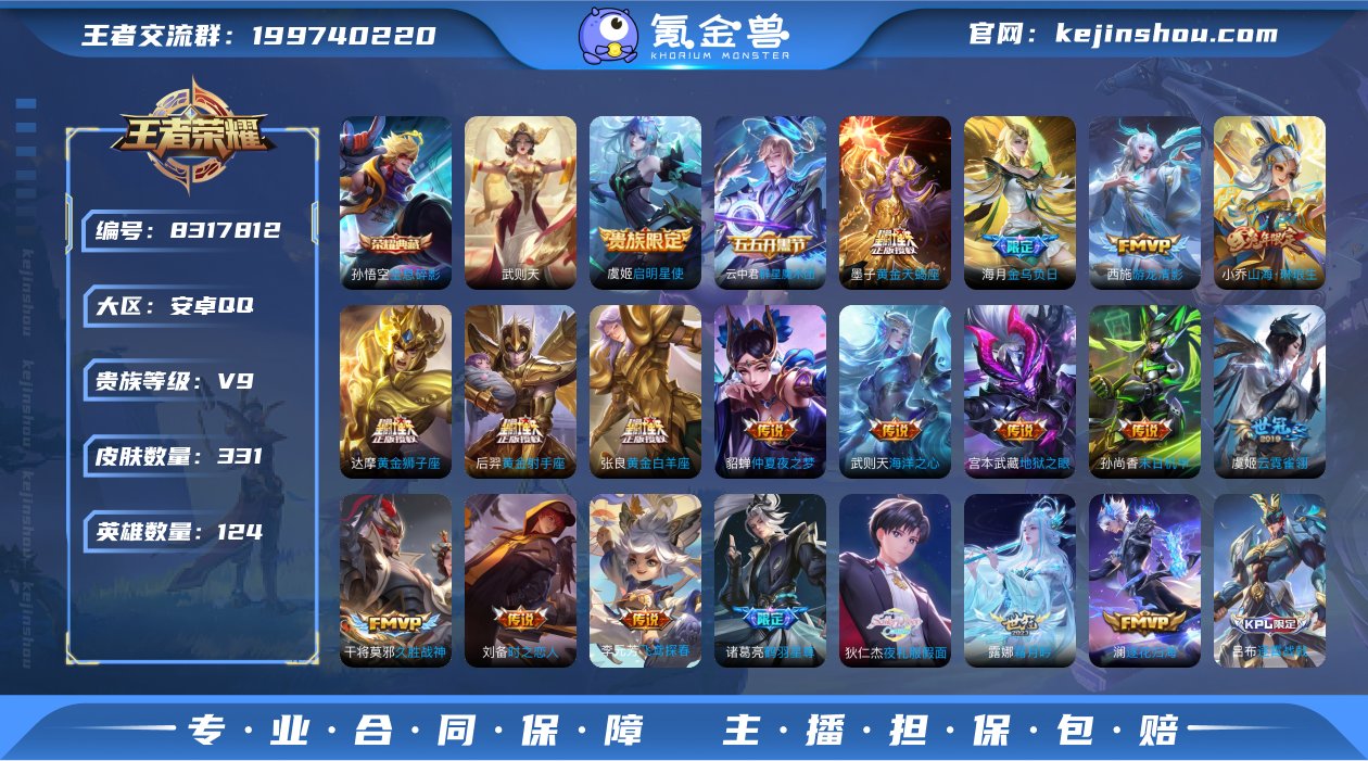 金标安其拉 V9-329皮肤2典藏27传说...