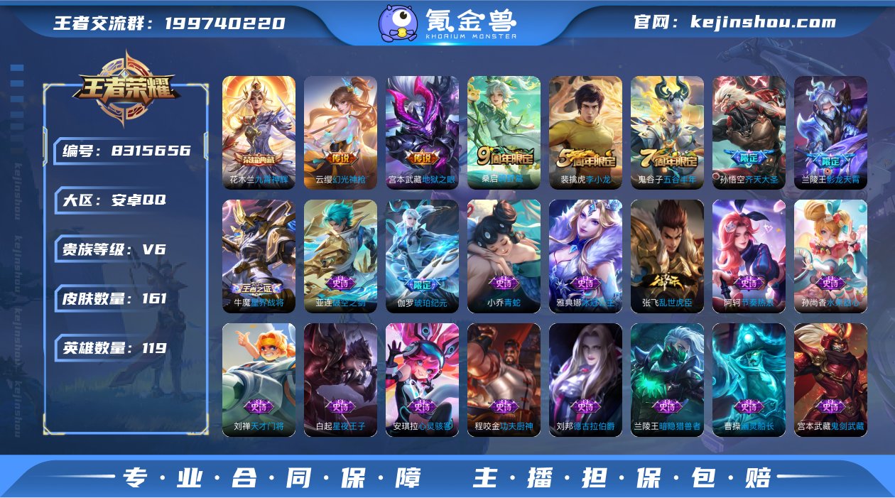 V6 1典藏 5传说 119英雄 161皮...