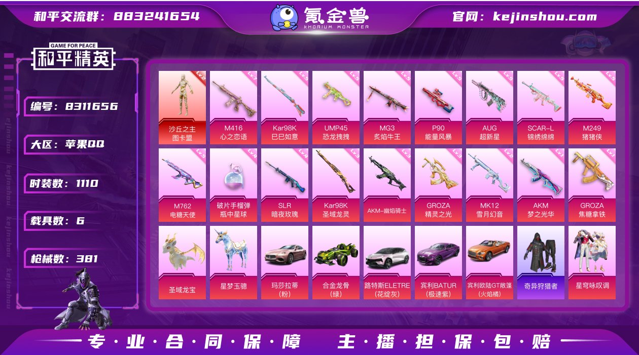 实名: 可修改 时装数: 1110 载具数...
