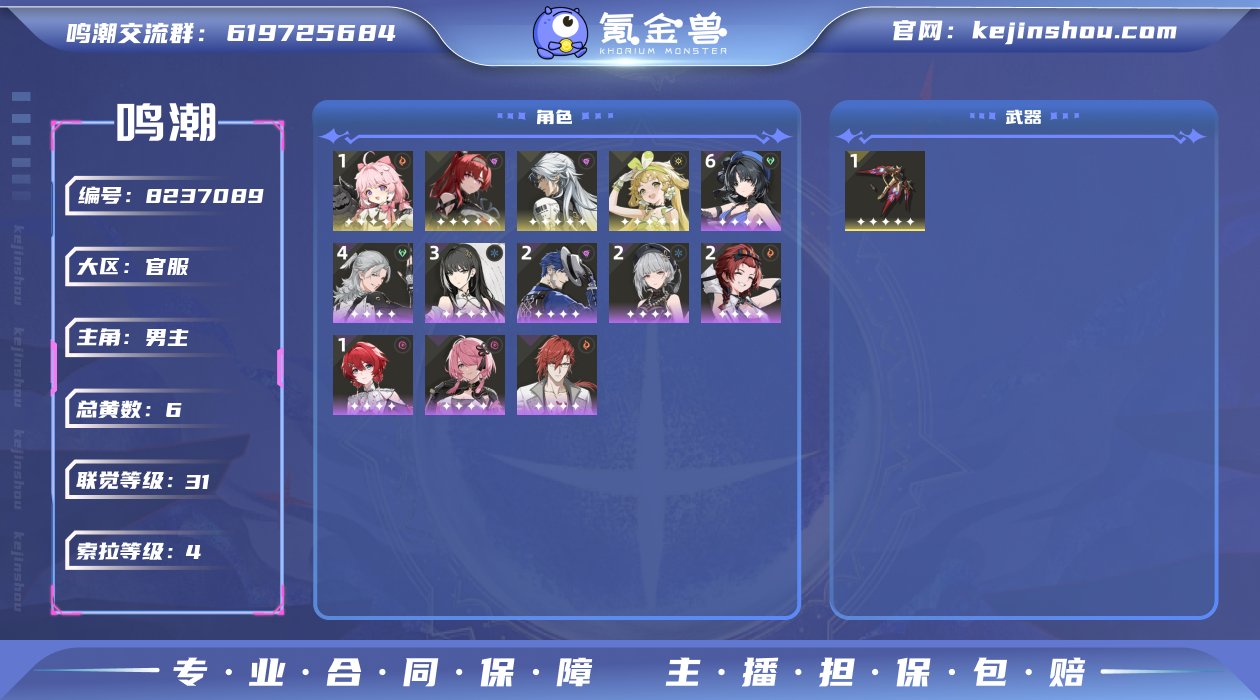 总黄数: 6 联觉等级: 31 拥有五星共...