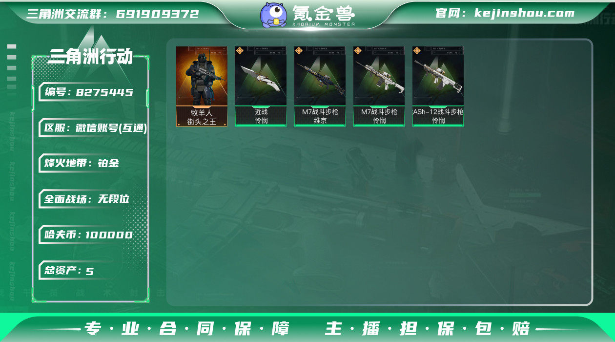 实名: 可修改 总资产(M): 5 哈夫币...