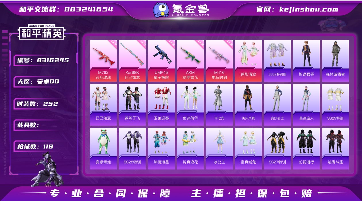 1粉装 5特效枪 12印记 可二次 可修改...