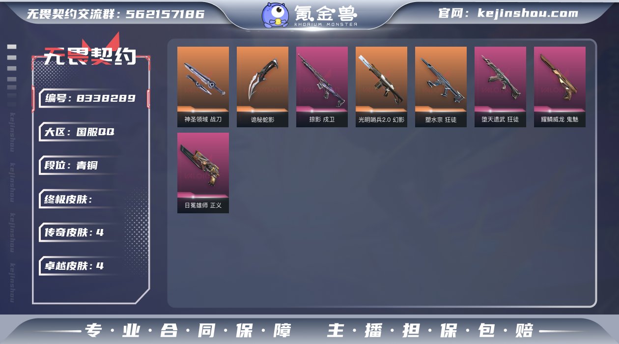 段位: 青铜 近战武器皮肤: 神圣领域 战...