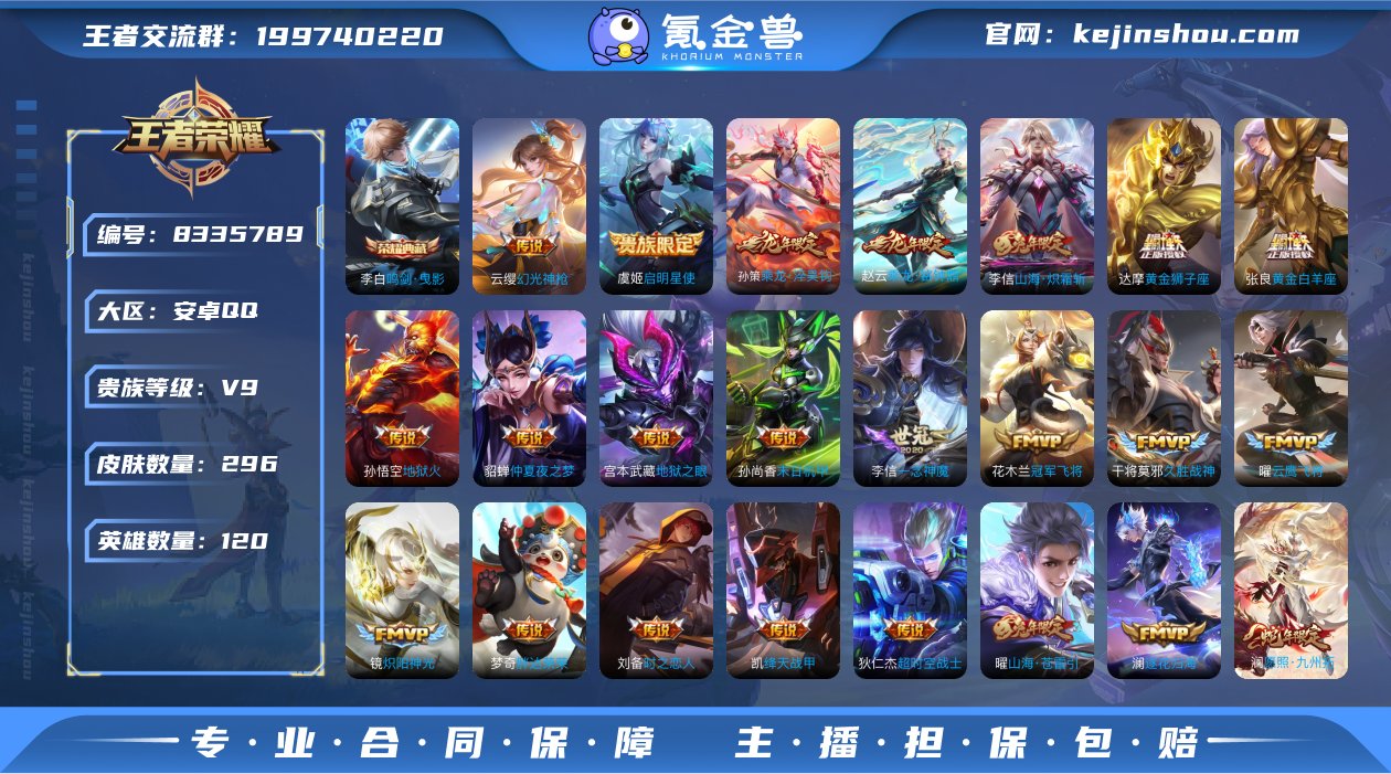 实名: 可修改 贵族等级: V9 英雄数:...