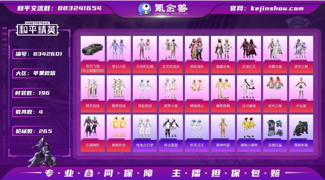 实名: 可修改 时装数: 196 载具数:...