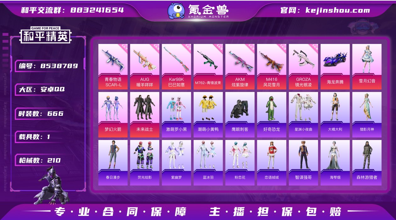 实名: 可修改 时装数: 666 载具数:...