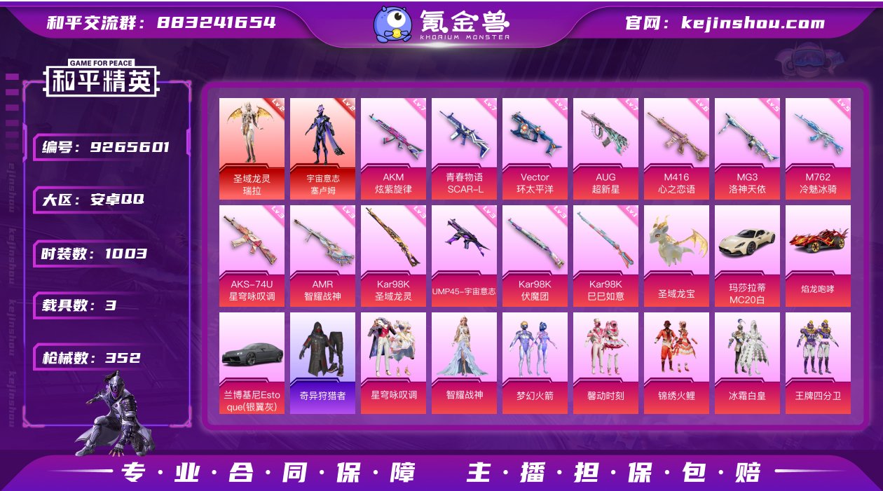 实名: 可修改 时装数: 1003 载具数...