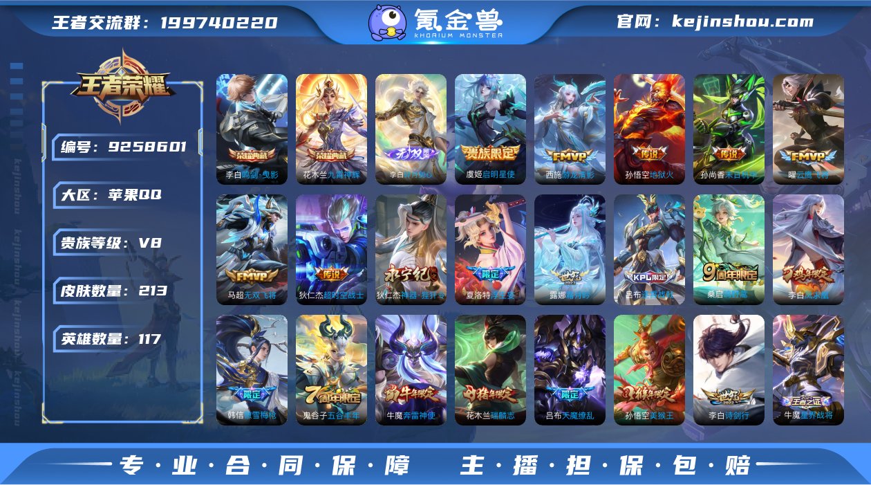 实名: 可修改 贵族等级: V8 英雄数:...