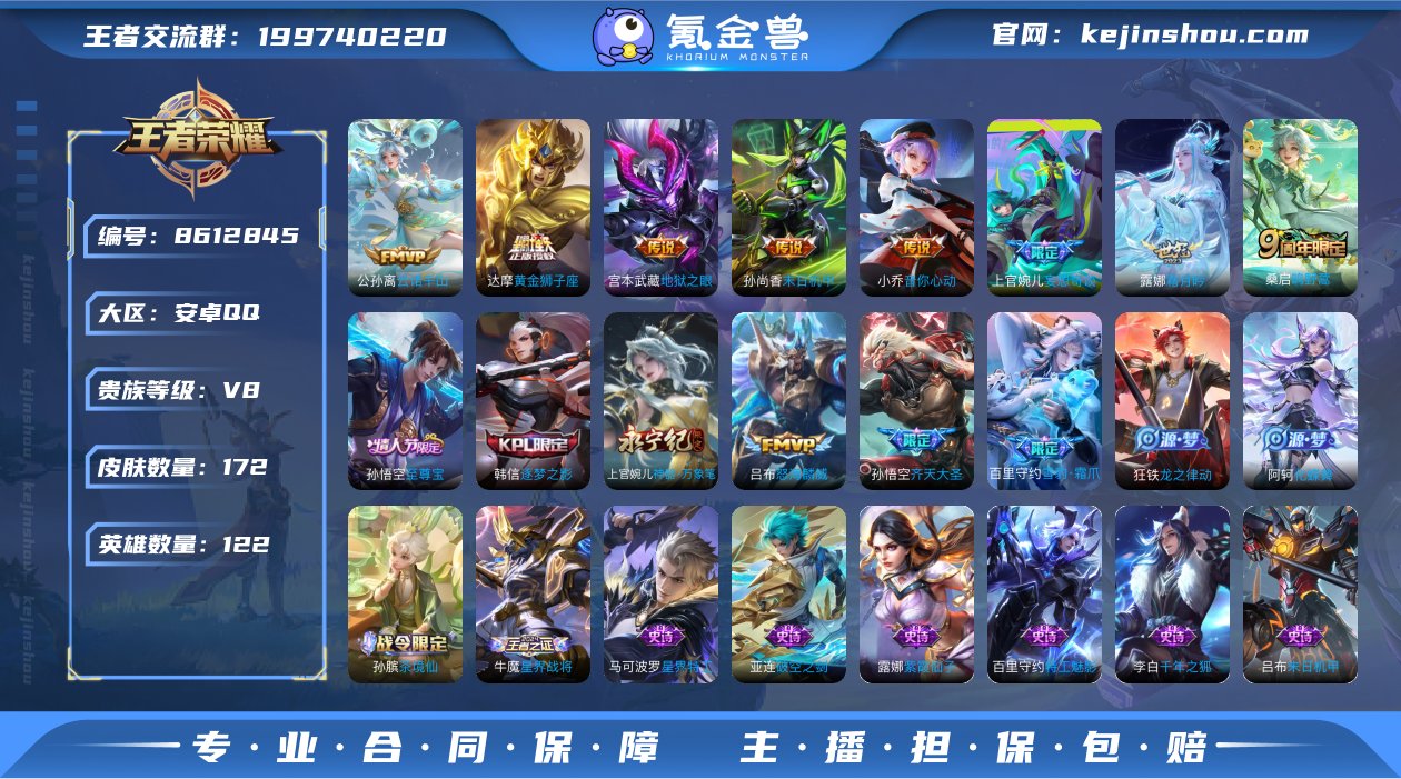 实名: 可修改 贵族等级: V8 英雄数:...