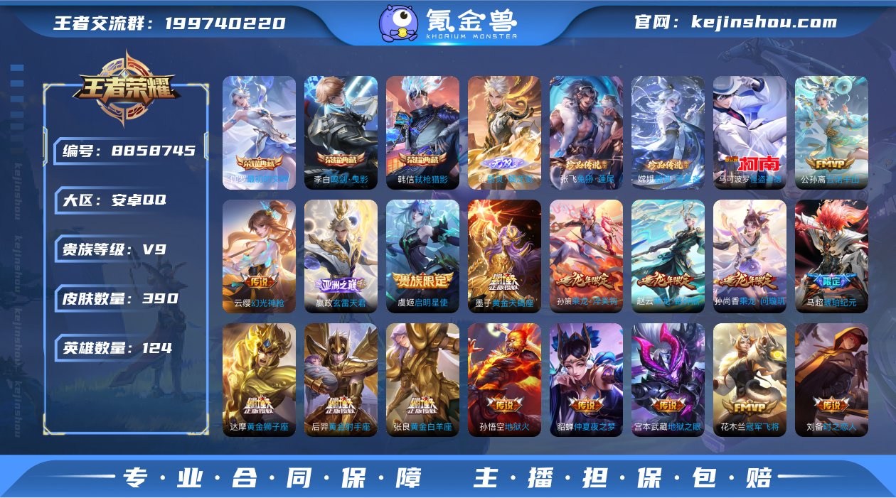 实名: 可修改 贵族等级: V9 英雄数:...