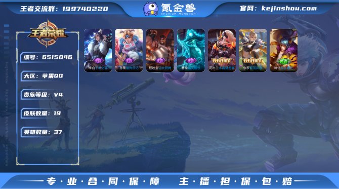 sd - iOS【九霄神辉】19皮肤1典藏...