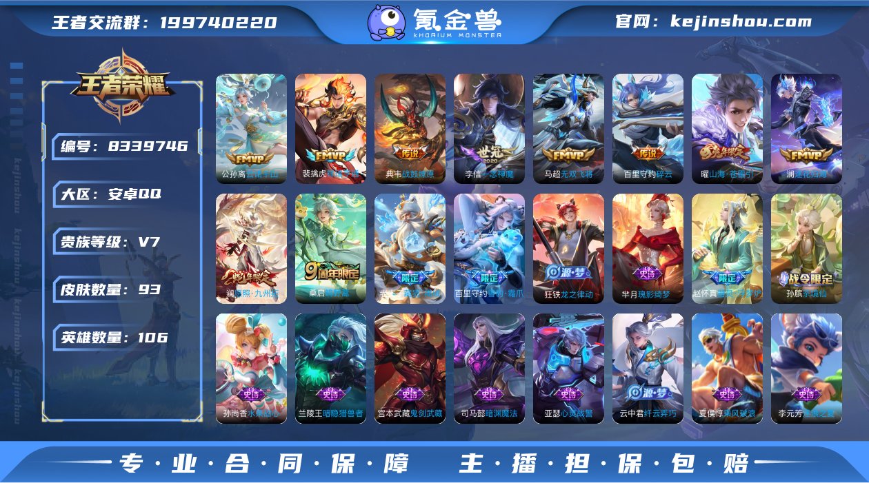 【93皮肤10传说11按键】实名: 可修改...