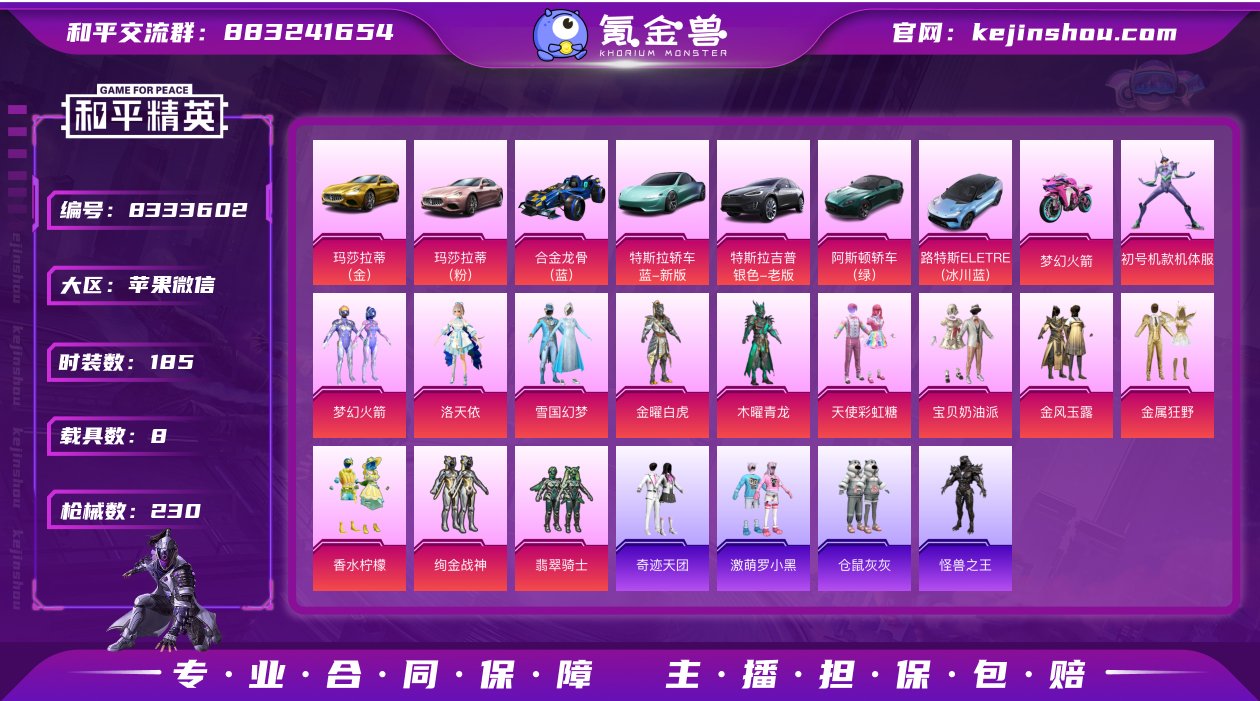 实名: 可修改 时装数: 185 载具数:...