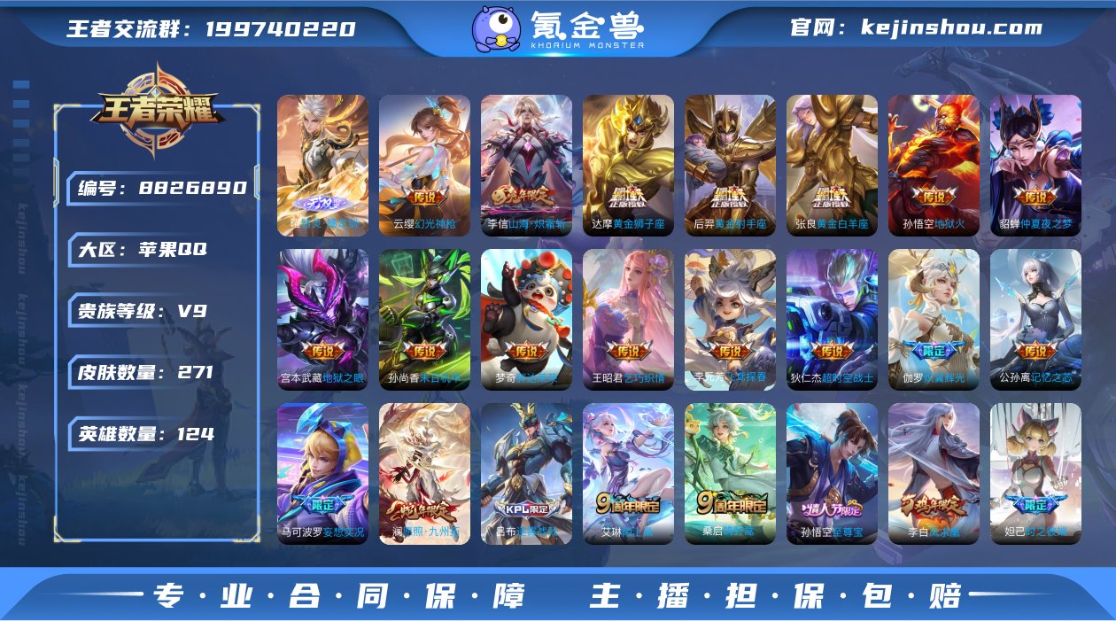 IOS V9 271皮1典藏1无双3珍品2...