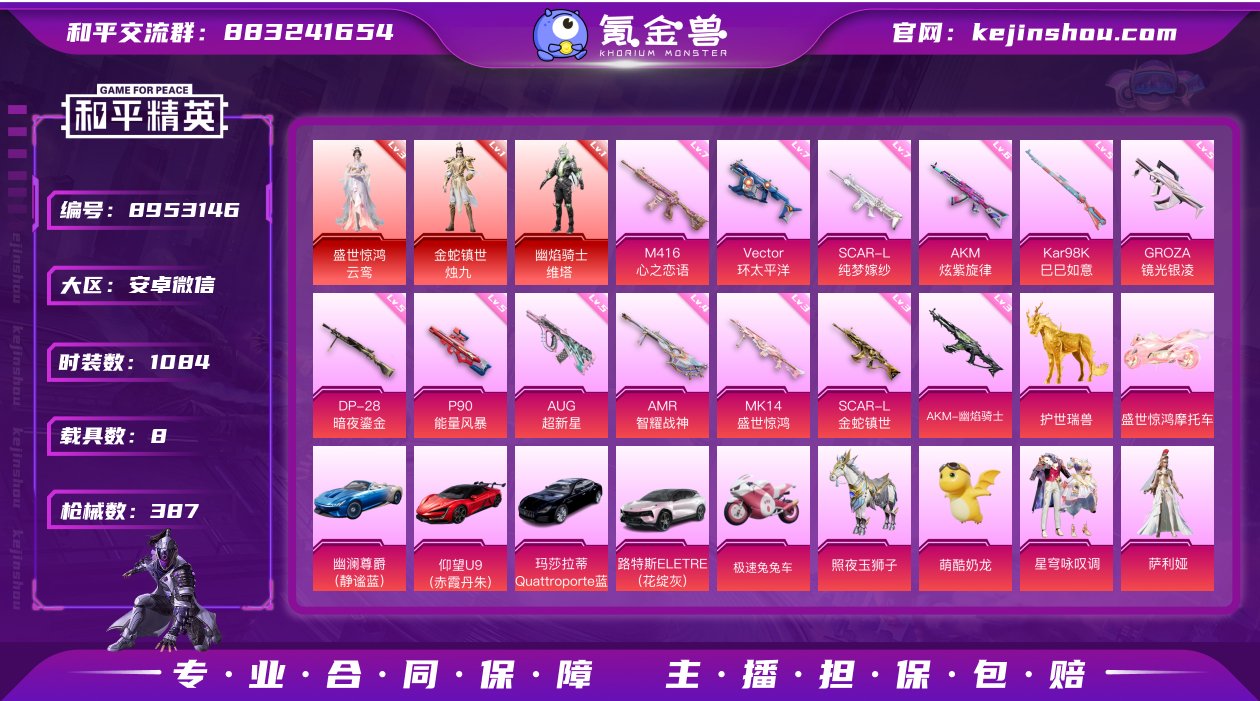 实名: 可修改 时装数: 1084 载具数...