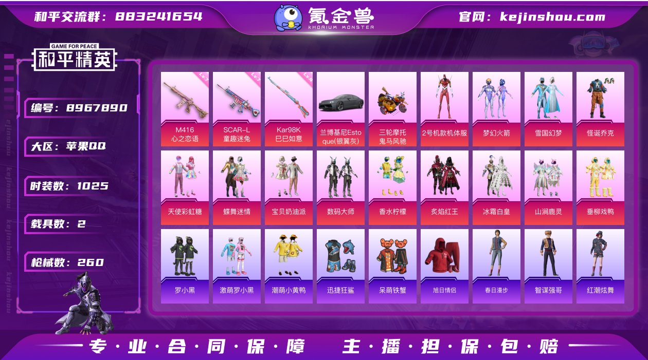 实名: 可修改 时装数: 1025 载具数...