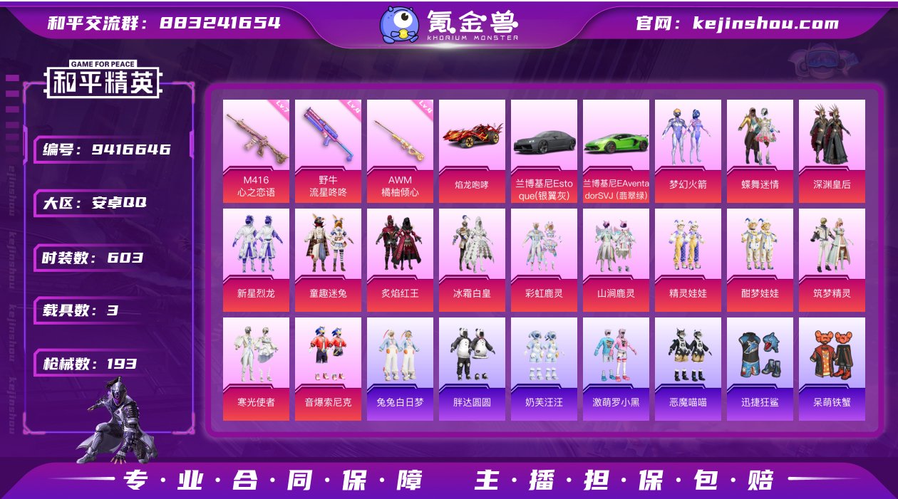 14粉装 3升级枪 3载具 实名: 可修改...