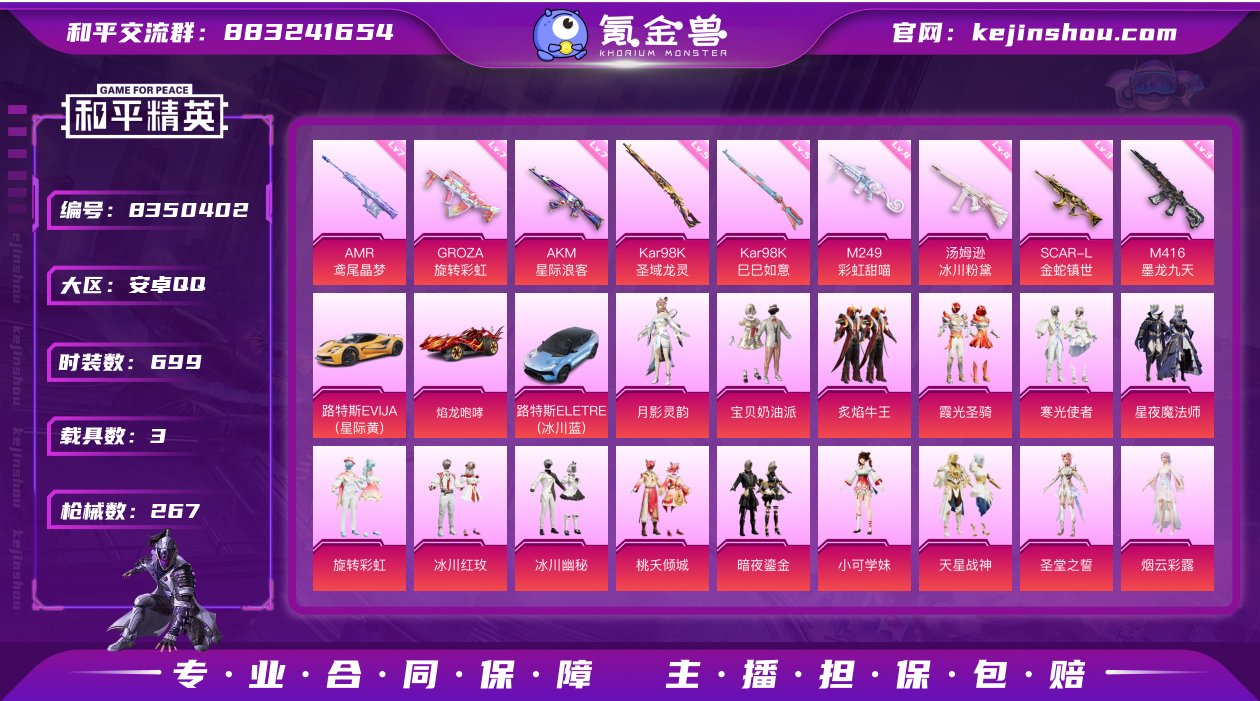 实名: 可修改 时装数: 699 载具数:...
