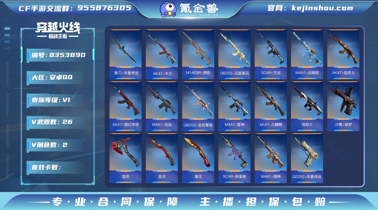 实名: 可修改 v武器数: 26 V/王者...