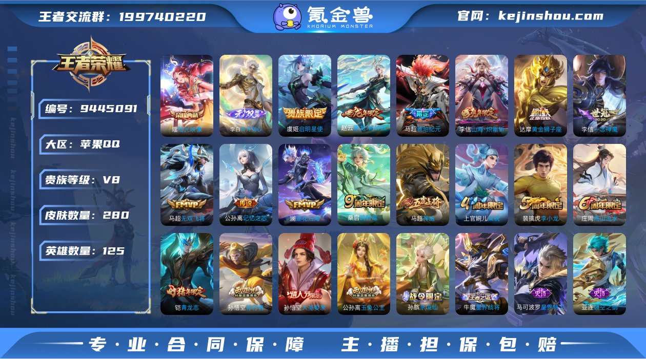 贵族V8 荣耀典藏1 无双1 传说皮肤10...