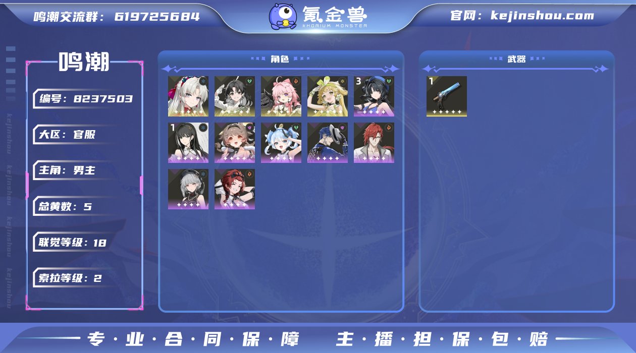 总黄数: 5 联觉等级: 18 拥有五星共...