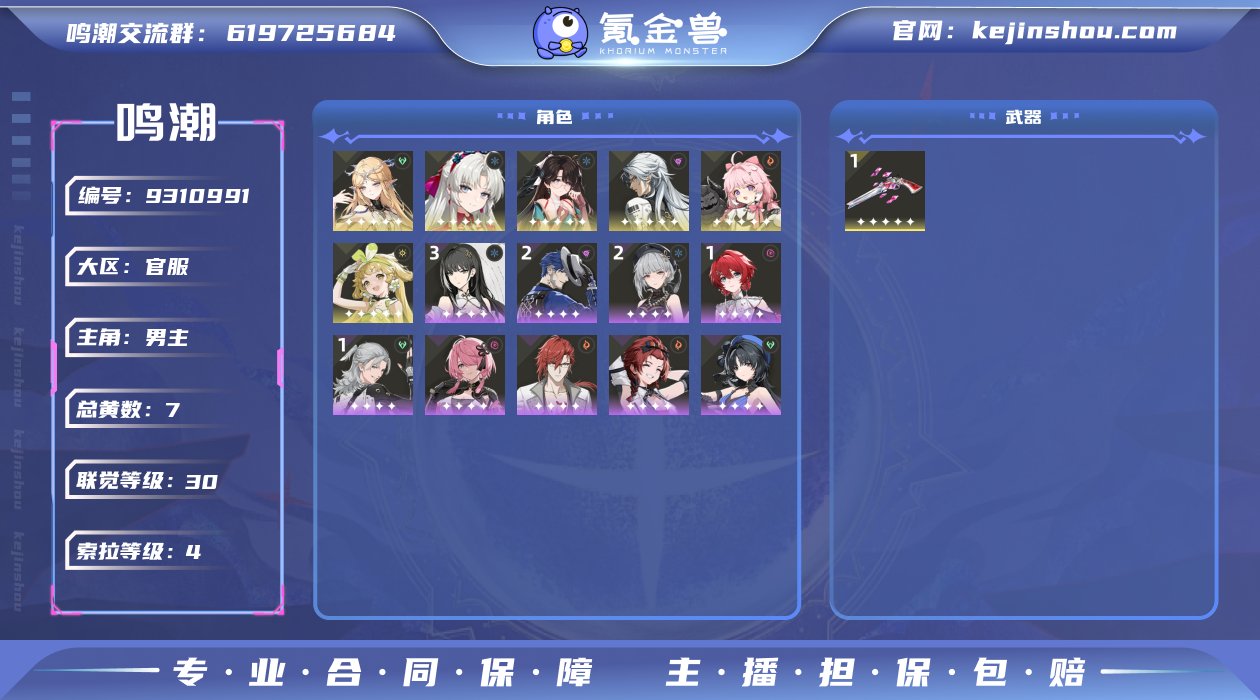 总黄数: 7 联觉等级: 30 拥有五星共...