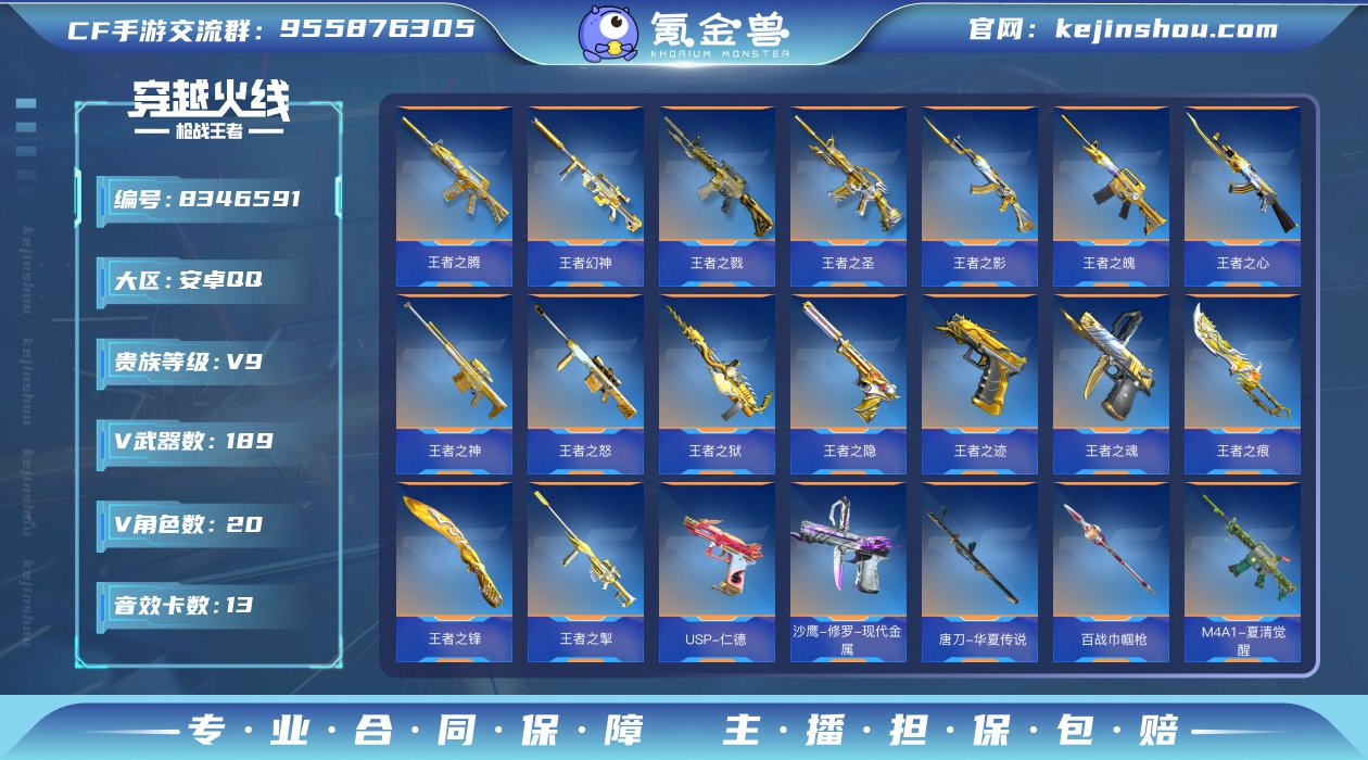 实名: 可修改 v武器数: 189 王者武...