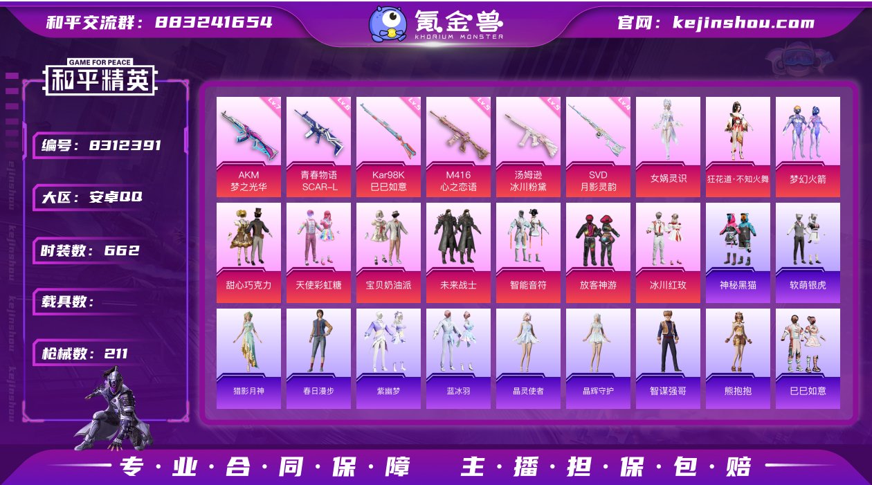 实名: 不可修改 时装数: 662 枪械数...