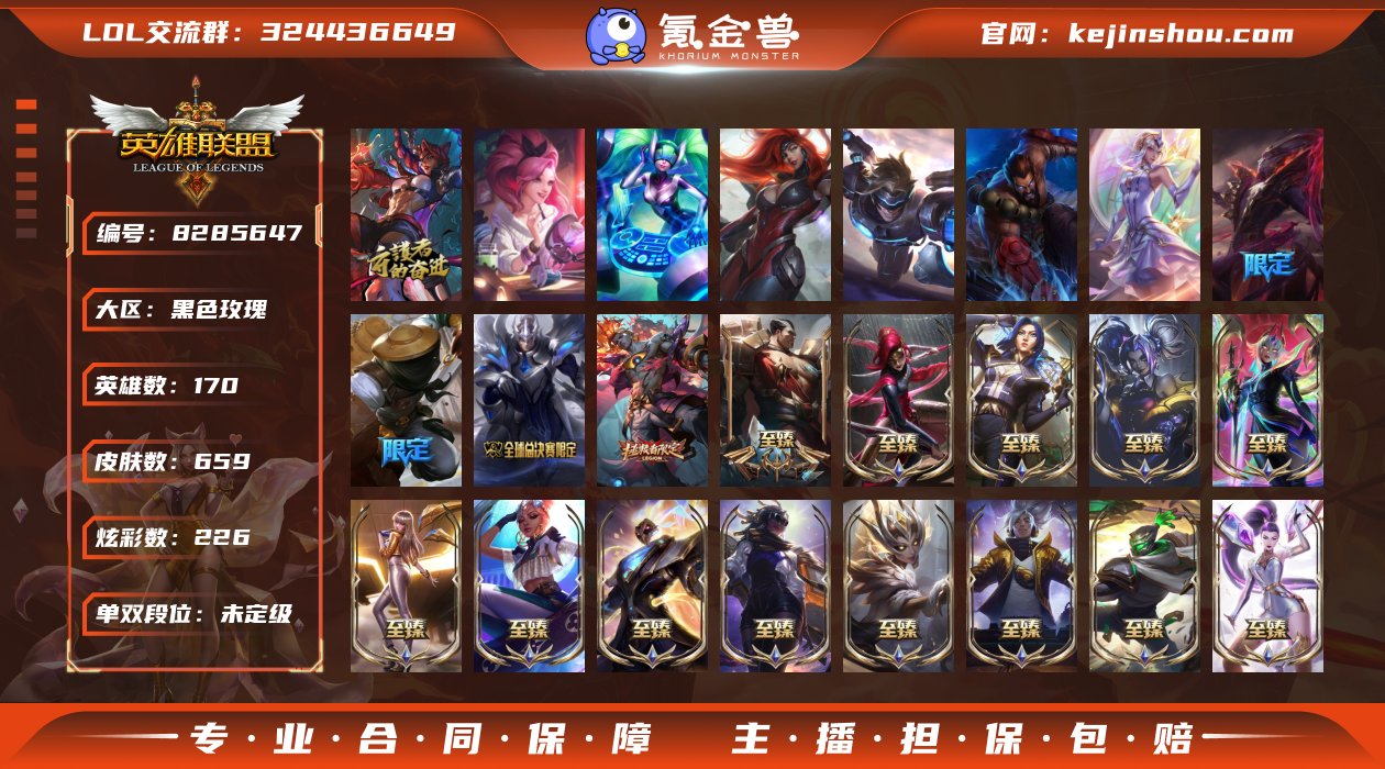 实名: 不可修改 英雄数: 170 皮肤数...