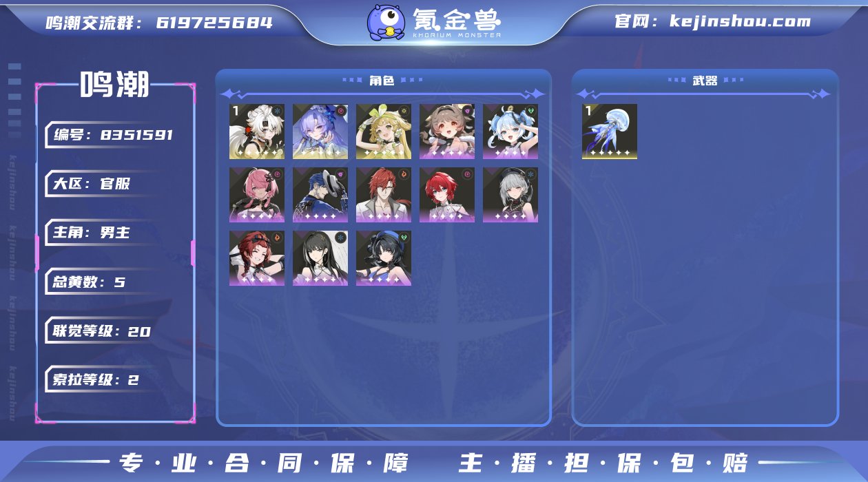 总黄数: 5 联觉等级: 20 拥有五星共...