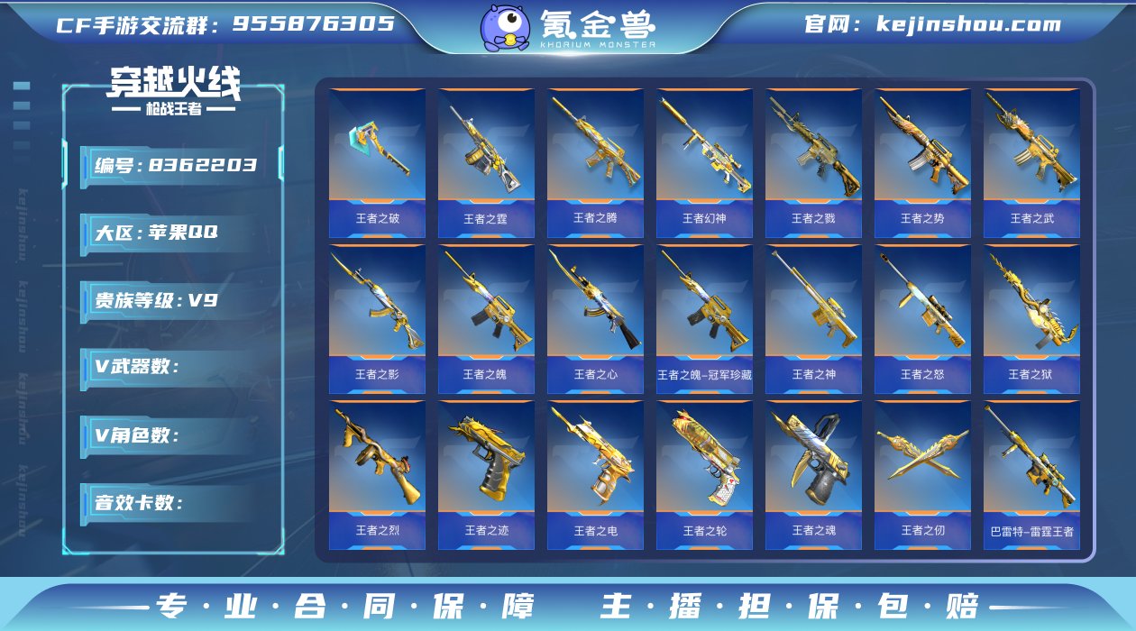 实名: 可修改 王者武器数: 25 v武器...
