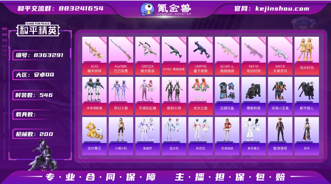 实名: 可修改 时装数: 546 枪械数:...
