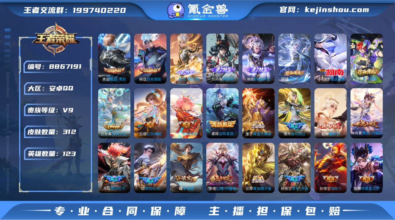 实名: 可修改 贵族等级: V9 英雄数:...