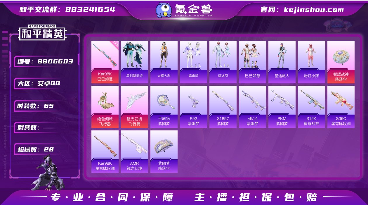 实名: 可修改 时装数: 65 枪械数: ...