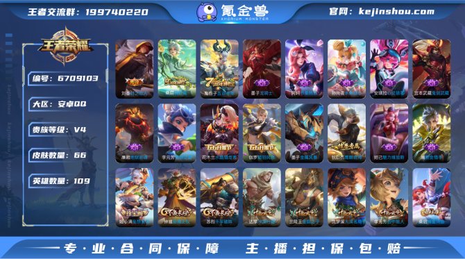 109英雄66皮肤2传说15史诗19限定
...